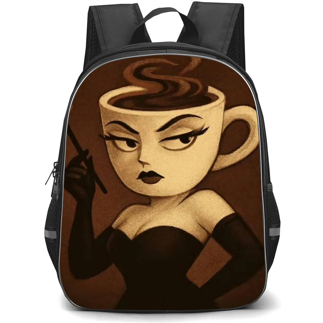 Italian Brainrot Espressona Signora Backpack StudentPack - Espressona Signora Retro Illustration Art Poster