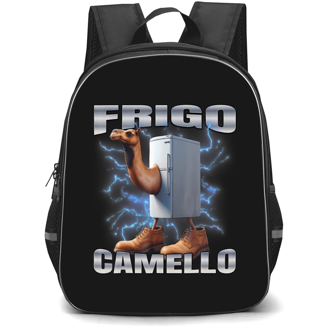 Italian Brainrot Frigo Camelo Backpack StudentPack - Frigo Camelo 3D Art On Black Background Poster