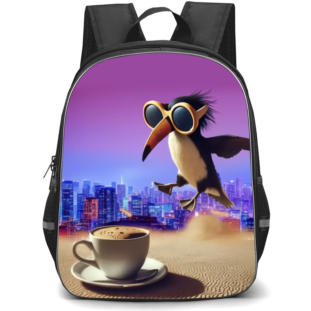 Italian Brainrot Frulli Frulla Backpack StudentPack - Frulli Frulla 3D Art On Purple City Background