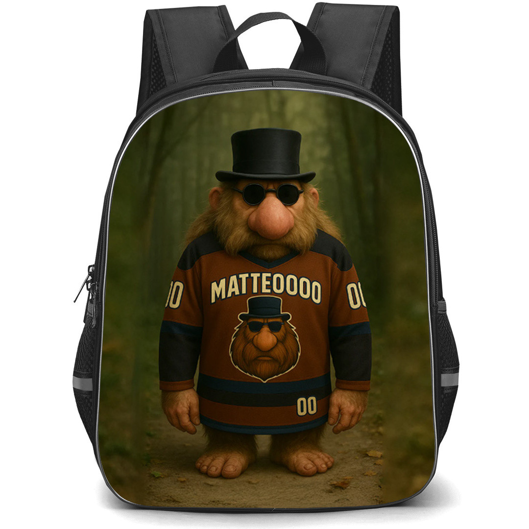 Italian Brainrot Matteooooo Backpack StudentPack - Matteooooo Wearing Jersey In The Forest 3D Art Poster