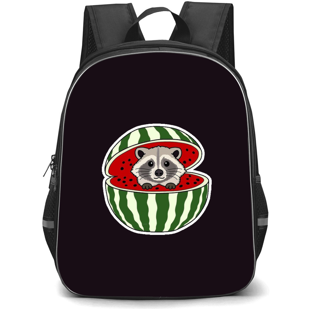 Italian Brainrot Raccooni Watermelunni Backpack StudentPack - Raccooni Watermelunni Illustration Art Sticker
