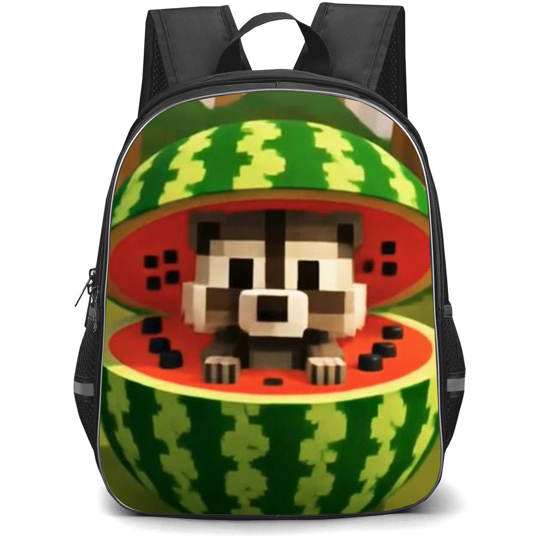 Italian Brainrot Raccooni Watermelunni Backpack StudentPack - Raccooni Watermelunni Pixar Art Poster