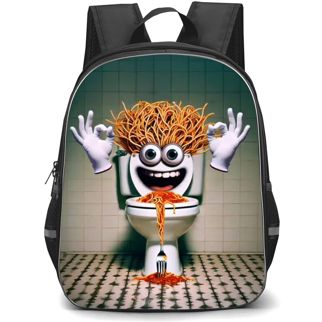 Italian Brainrot Spaghetti Tualetti Backpack StudentPack - Spaghetti Tualetti 3D Art Poster