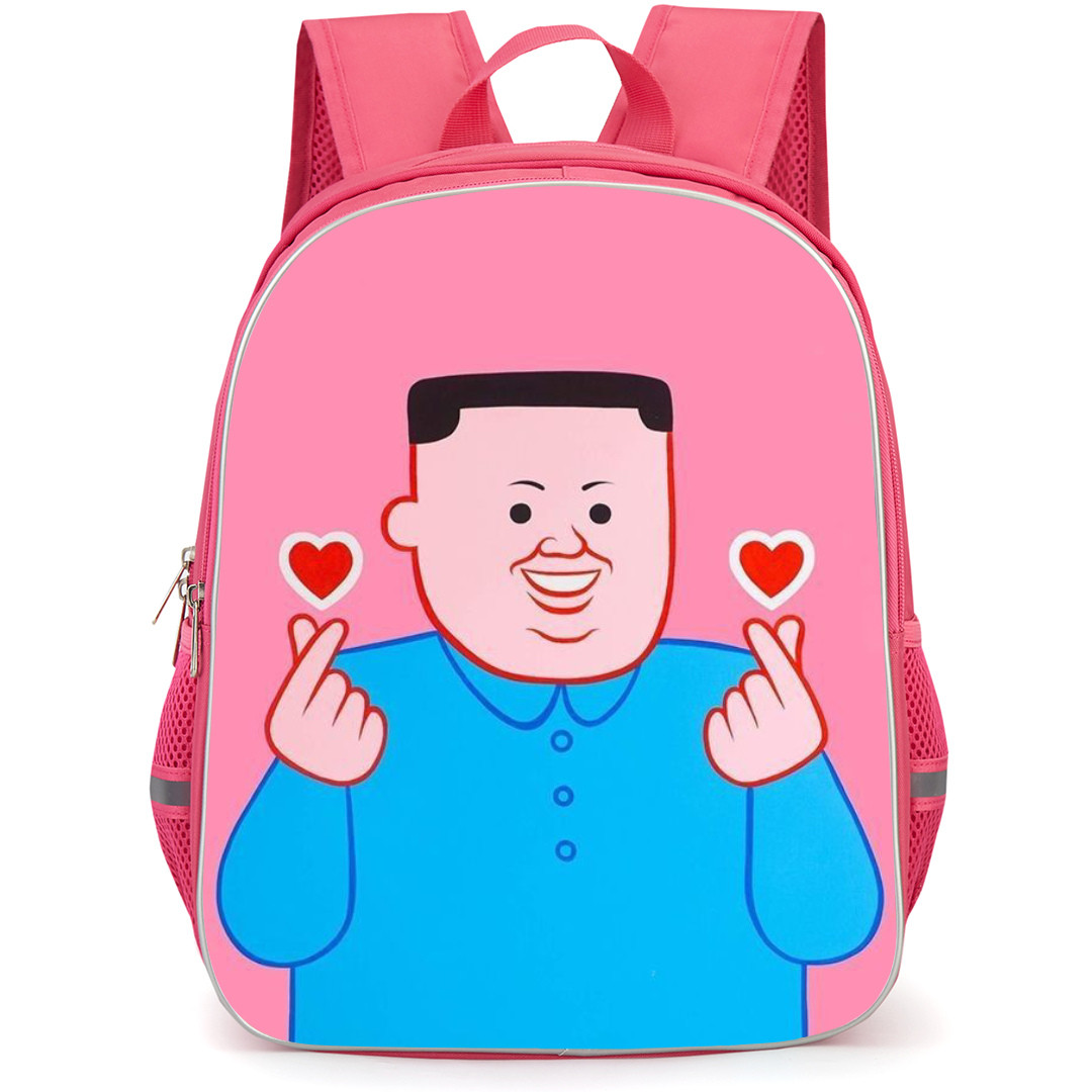 Joan Cornella Backpack StudentPack - Kim Jong Un Pink Background Pop Art