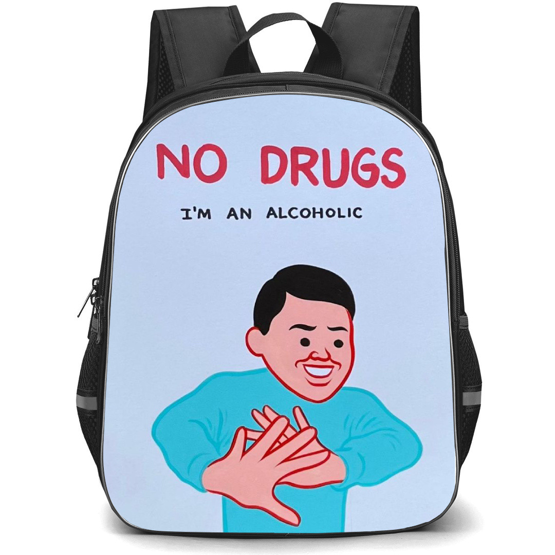 Joan Cornella Backpack StudentPack - NO DRUGS I'M ALCOHOLIC Pop Art