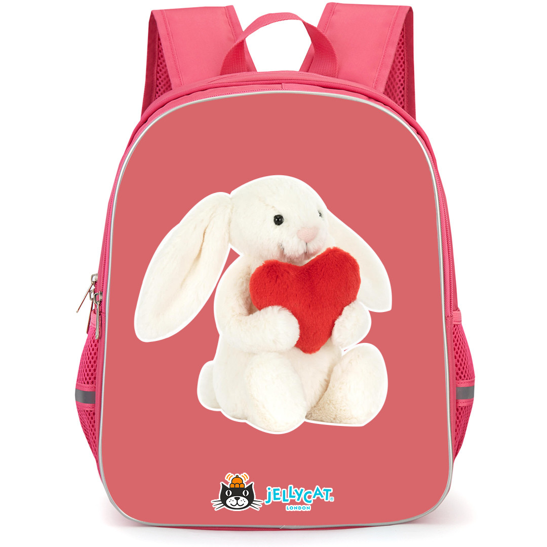 Jellycat Animals Backpack StudentPack - Red Love Heart Bunny Portrait