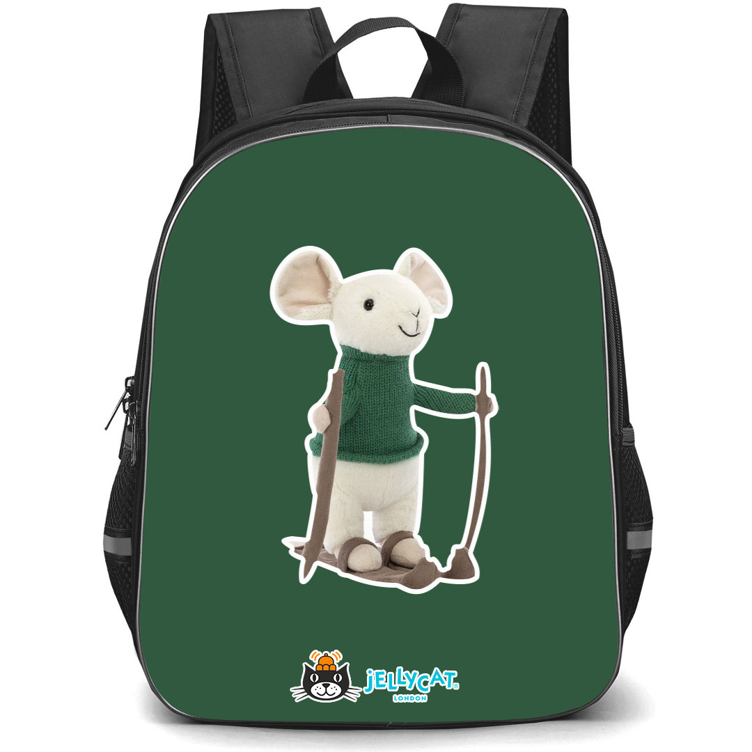 Jellycat Animals Backpack StudentPack - Merry Mouse Skiing Portrait