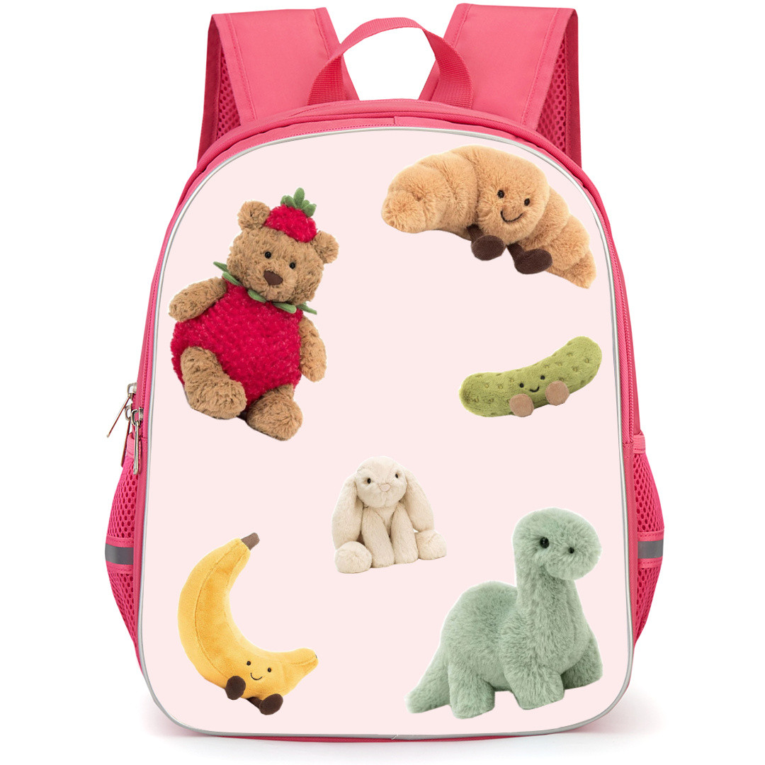 Jellycat Backpack StudentPack - Animals Collage Pink Background