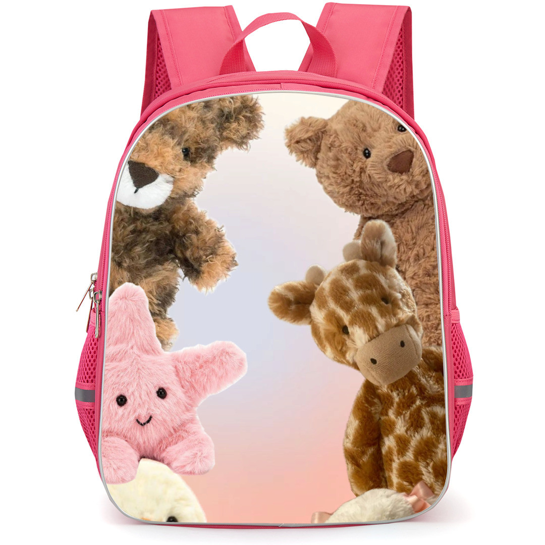 Jellycat Backpack StudentPack - Brown Bear Collage