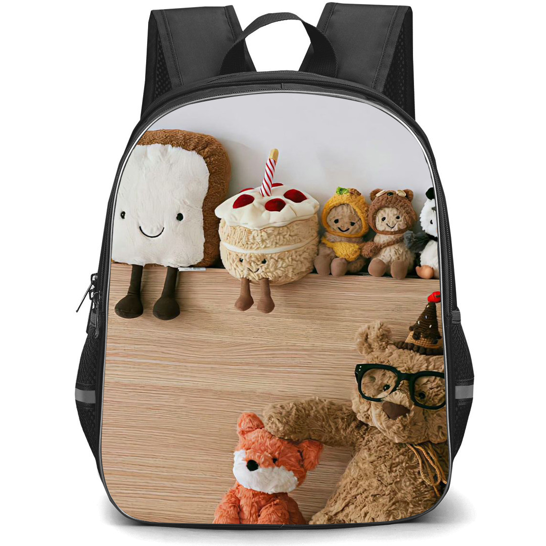 Jellycat Backpack StudentPack - Jellycats Sitting on Bed