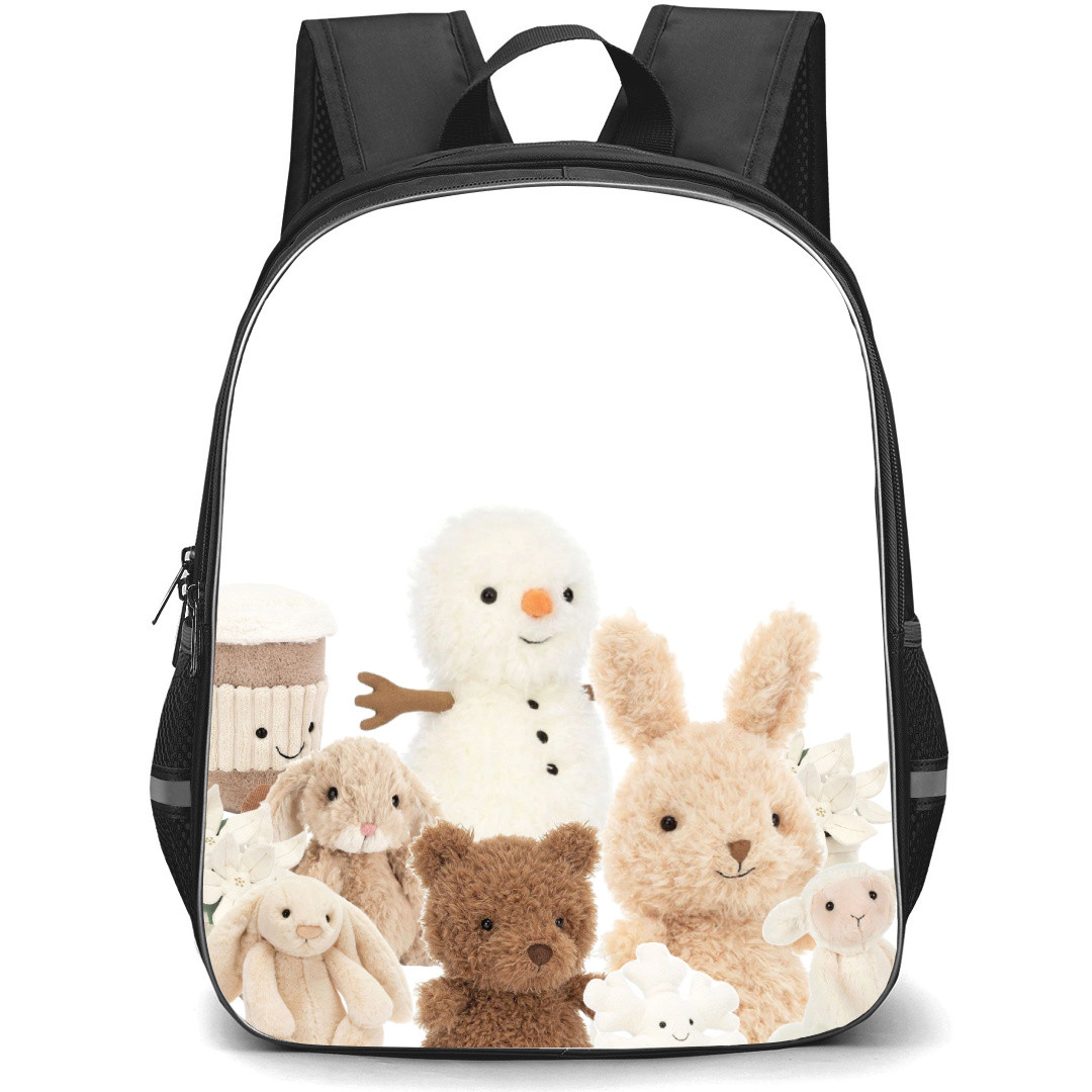 Jellycat Backpack StudentPack - White Jellycats Collage