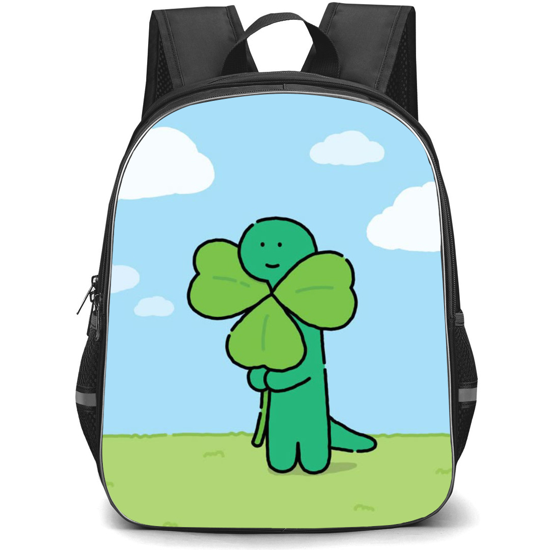Joguman Brachio Backpack StudentPack - Brachio Holding Leaf Illustration Art Poster