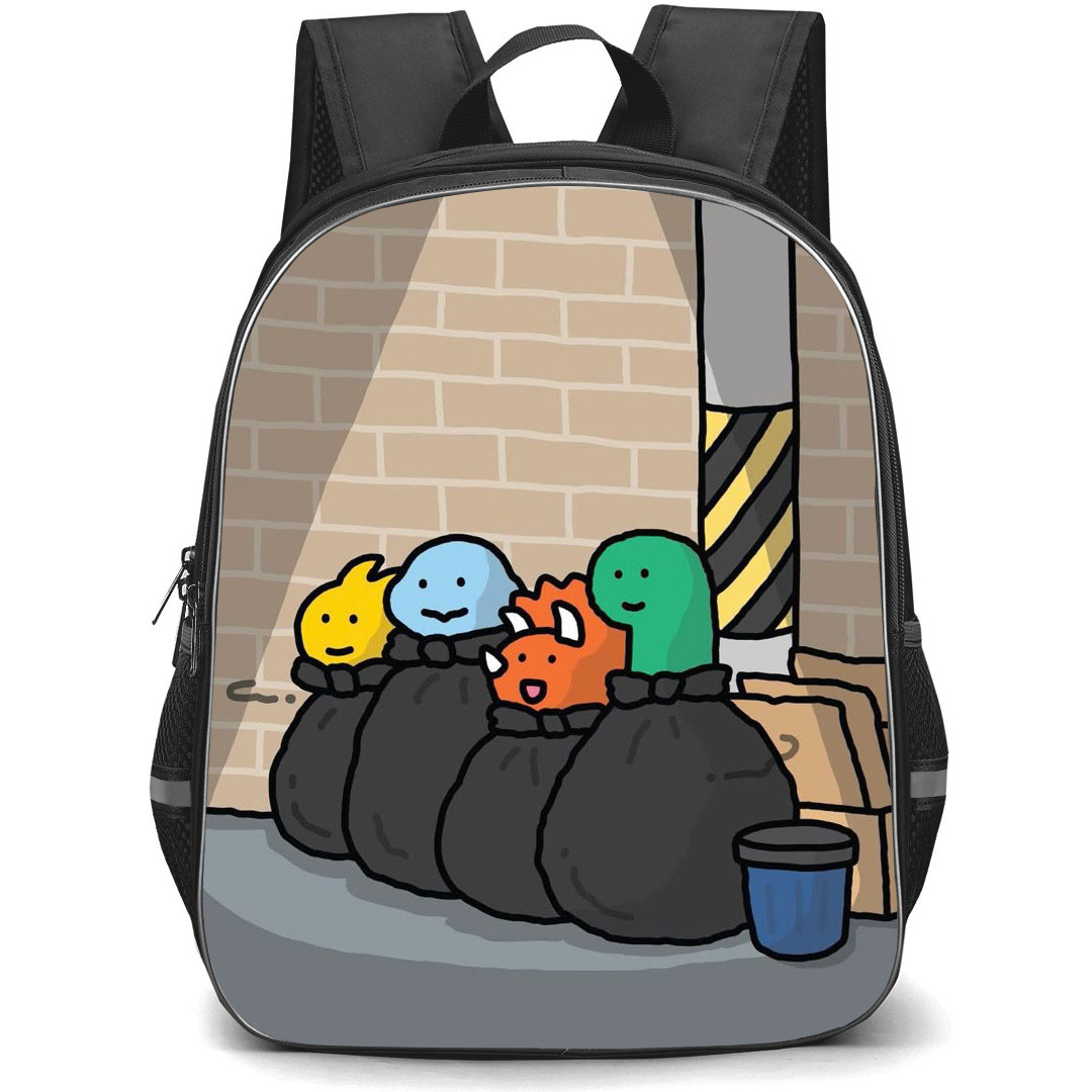 Joguman Backpack StudentPack - Joguman Characters Are In Trash Illustration Art Poster