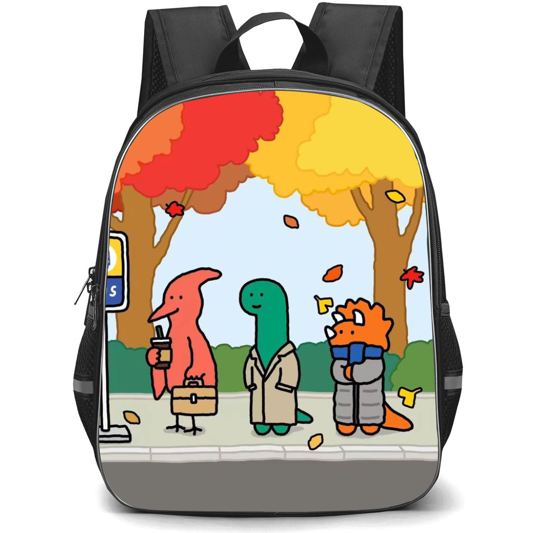 Joguman Backpack StudentPack - Joguman Characters Waiting At Bus Stand Illustration Art Poster