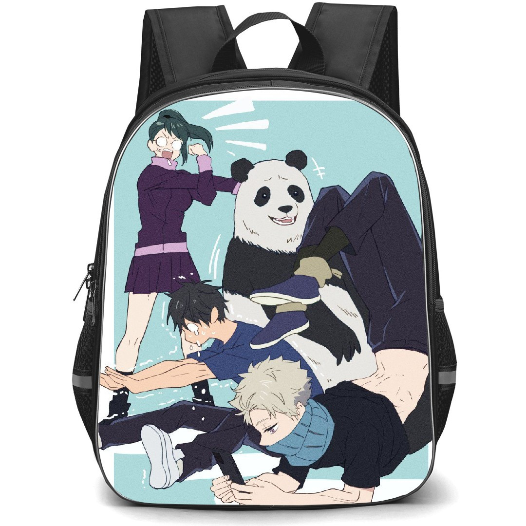 Jujutsu Kaisen Backpack StudentPack - Jujutsu Kaisen Characters Workout On Blue Background