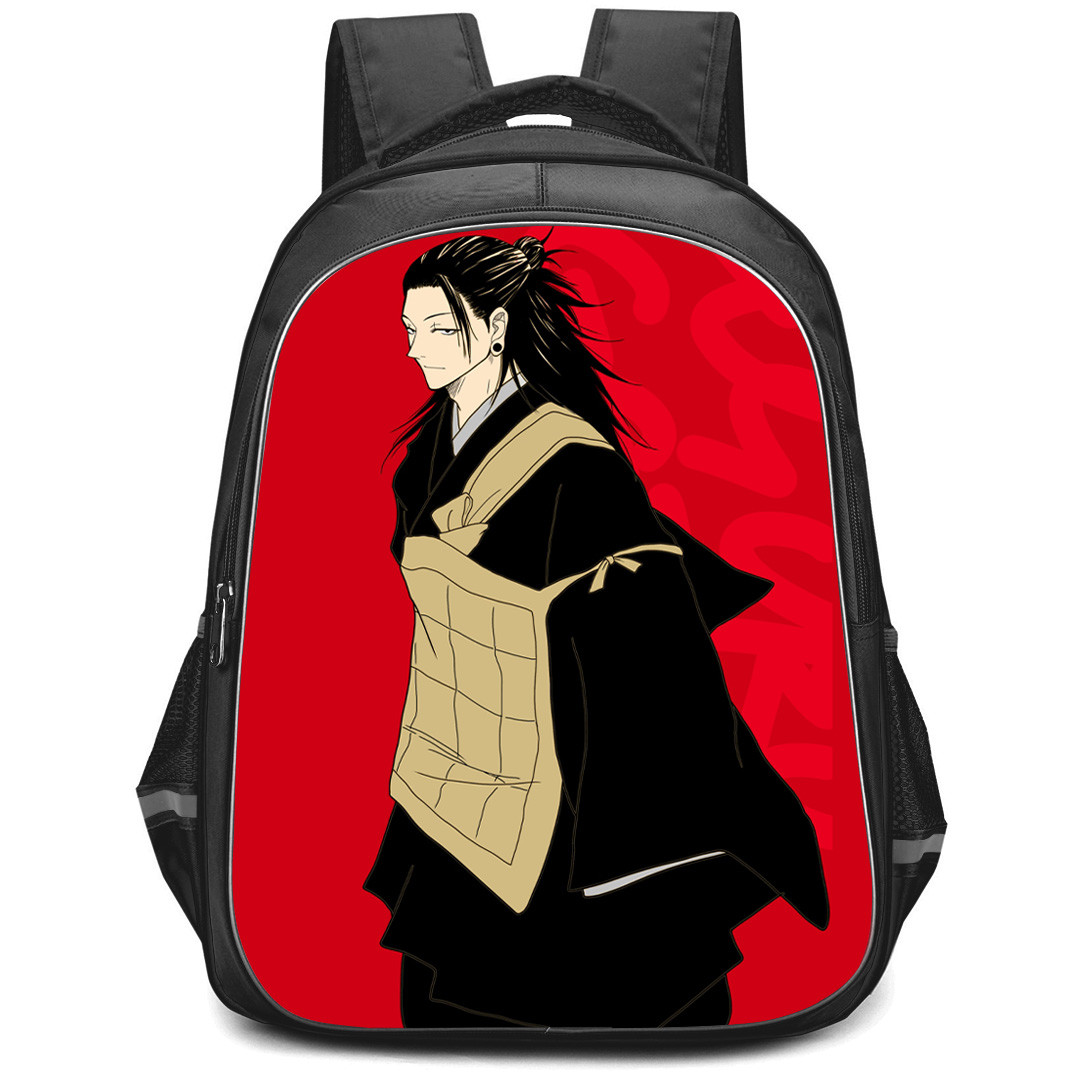Jujutsu Kaisen Geto Suguru Backpack StudentPack - Geto Suguru Side Portrait On Red Background