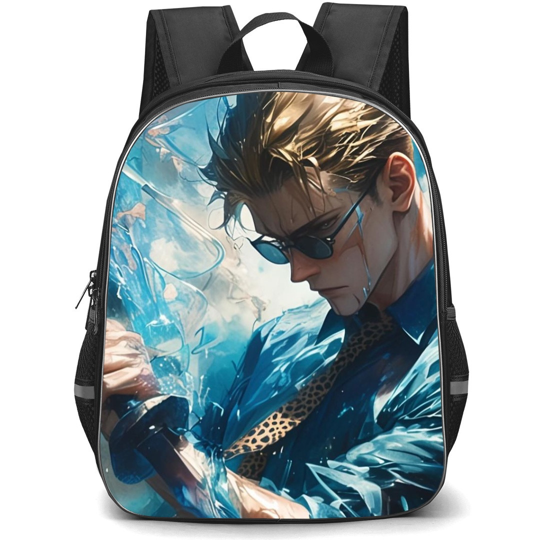 Jujutsu Kaisen Kento Nanami School Backpack StudentPack - Kento Nanami Avatar Side Portrait Blue White Background