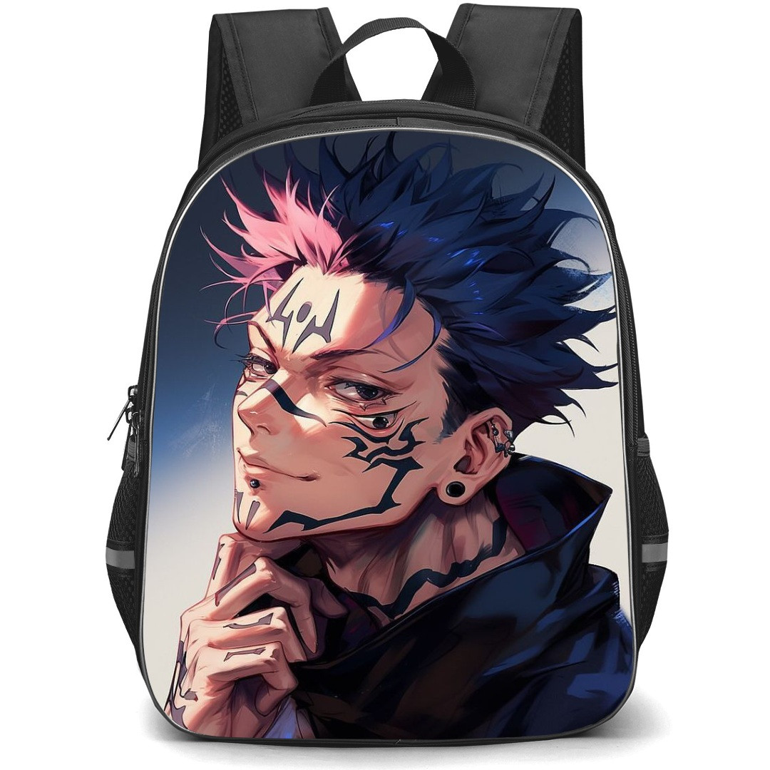 Jujutsu Kaisen Ryomen Sukuna School Backpack StudentPack - Ryomen Sukuna Portrait White Black Background