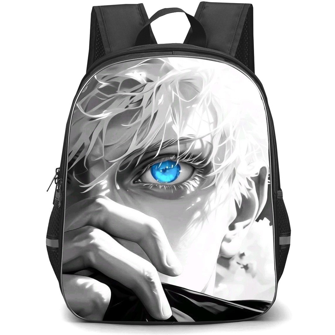 Jujutsu Kaisen Satoru Gojo School Backpack StudentPack - Satoru Gojo Half Face Portrait Grayscale