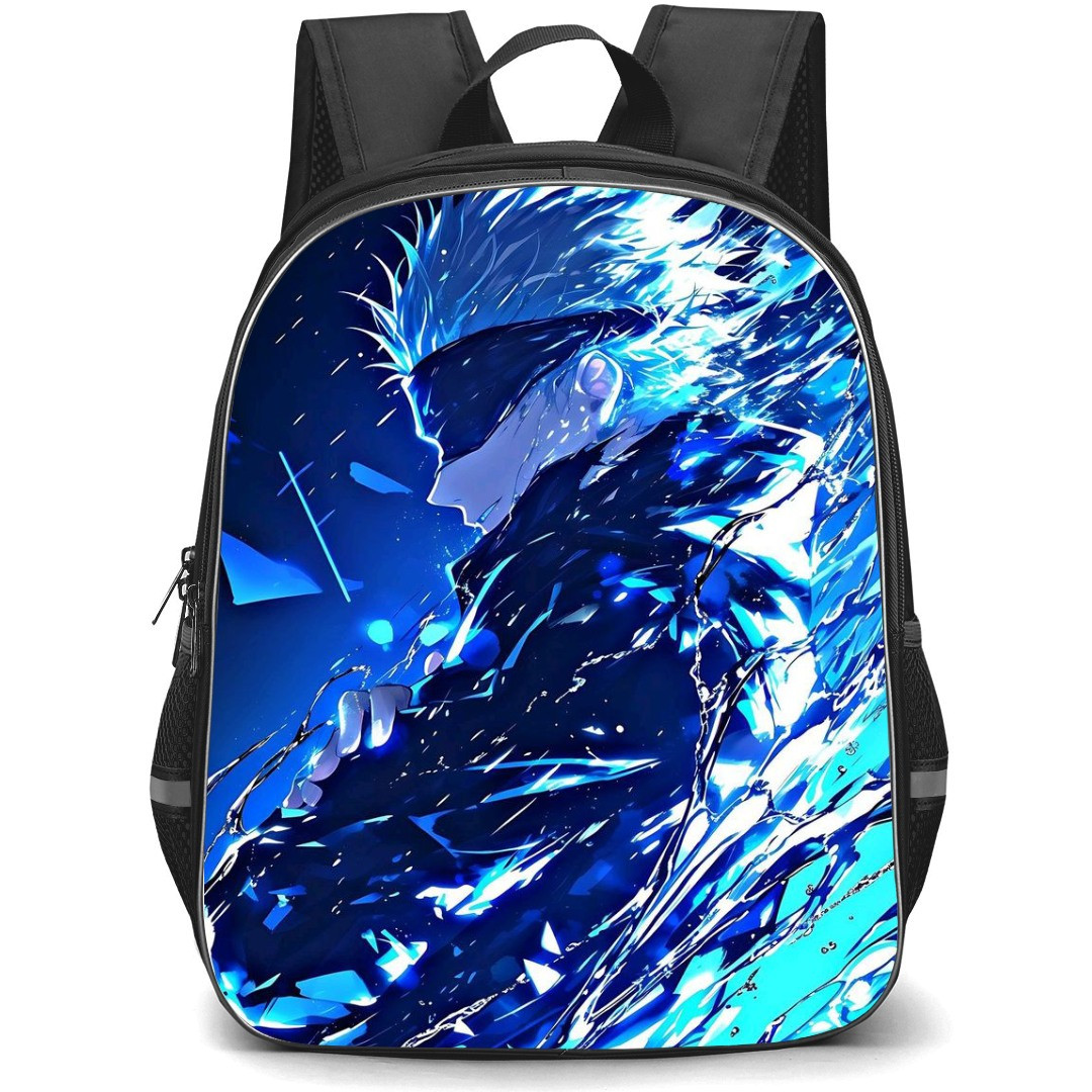 Jujutsu Kaisen Satoru Gojo School Backpack StudentPack - Satoru Gojo Side Portrait Glass Background