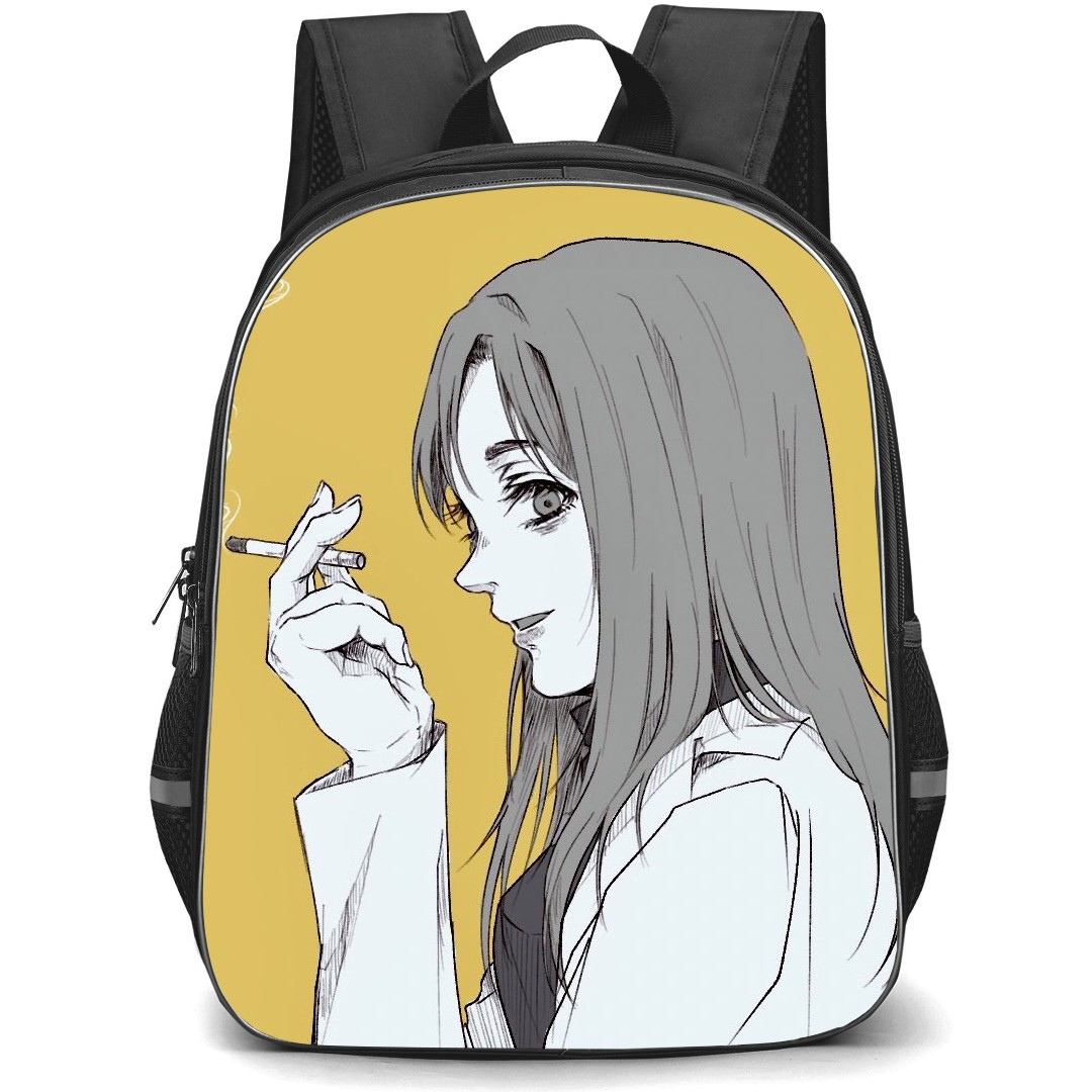 Jujutsu Kaisen Backpack StudentPack - Ieiri.Shouko Smoking Grayscale Portrait