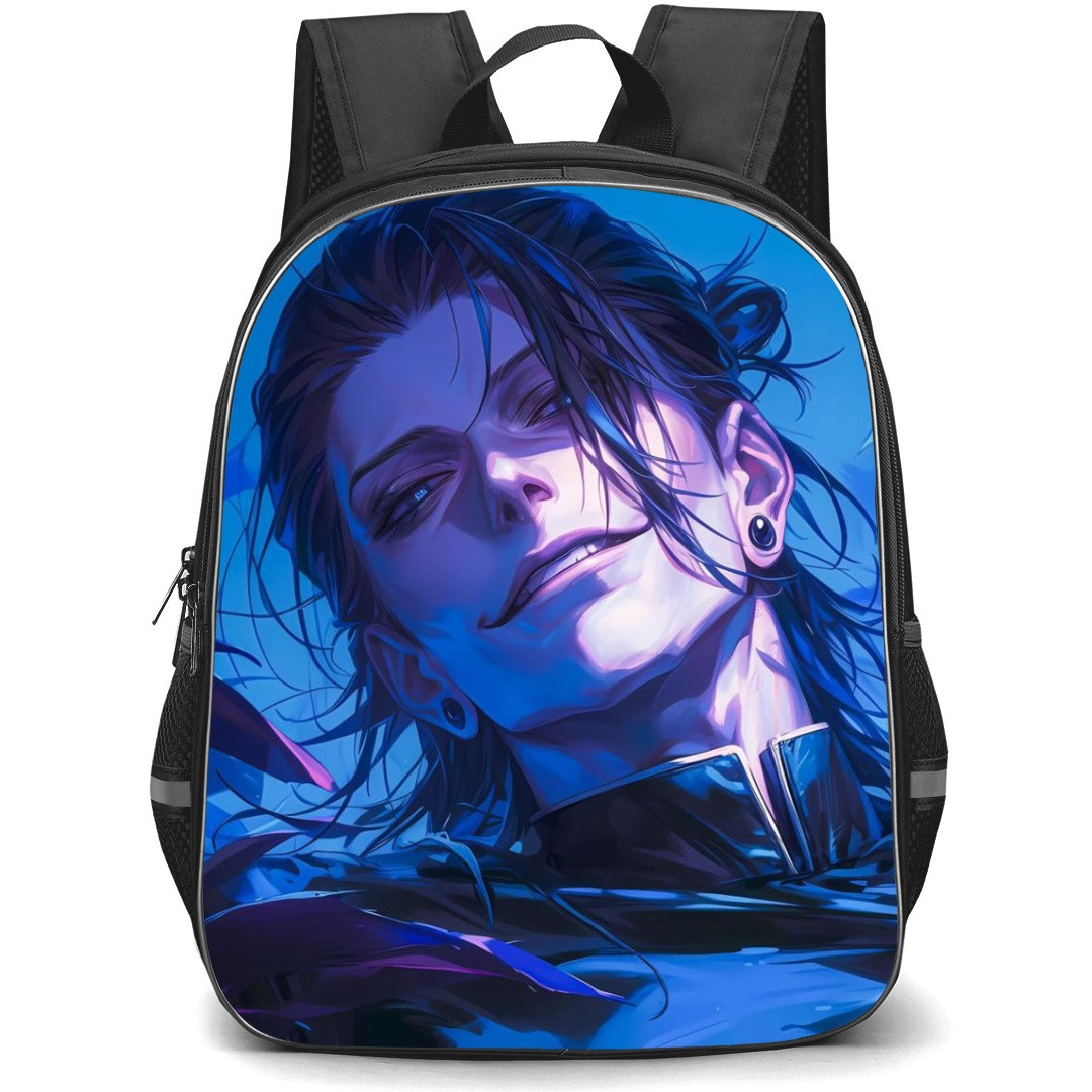 Jujutsu Kaisen Suguru Geto School Backpack StudentPack - Suguru Geto Smiling Portrait Blue Background