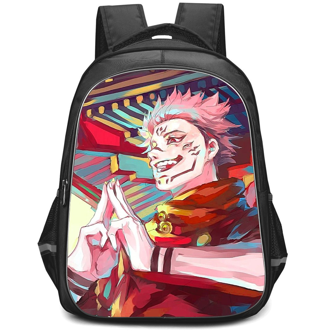 Jujutsu Kaisen Sukuna Backpack StudentPack - Sukuna Domain Expansion Side Portrait Illustration
