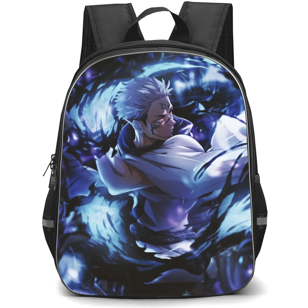 Jujutsu Kaisen Sukuna Backpack StudentPack - Sukuna Blue Frame Attack Side Portrait
