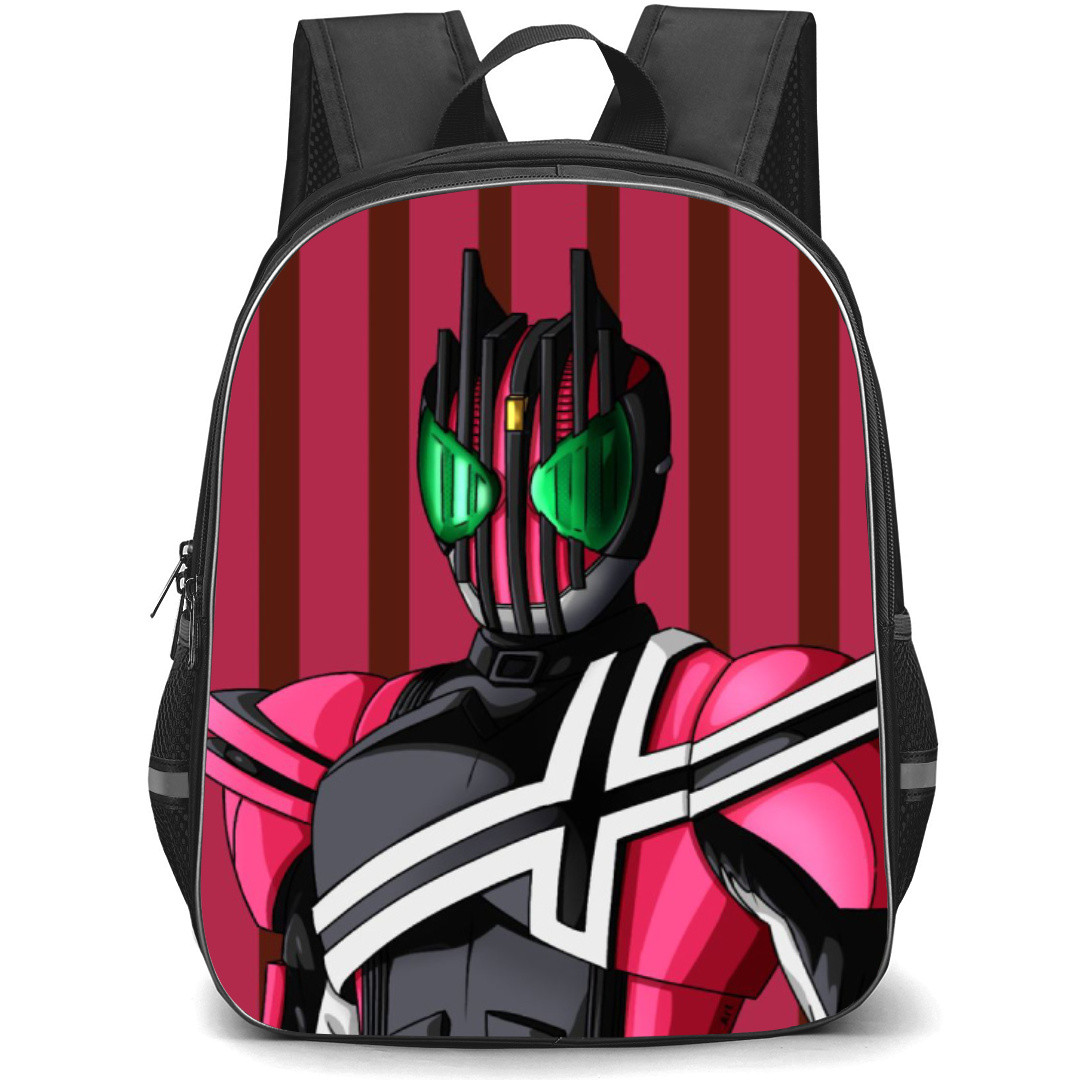 Kamen Rider Decade Backpack StudentPack - Decade Portrait In Brown Pink Stripe Background