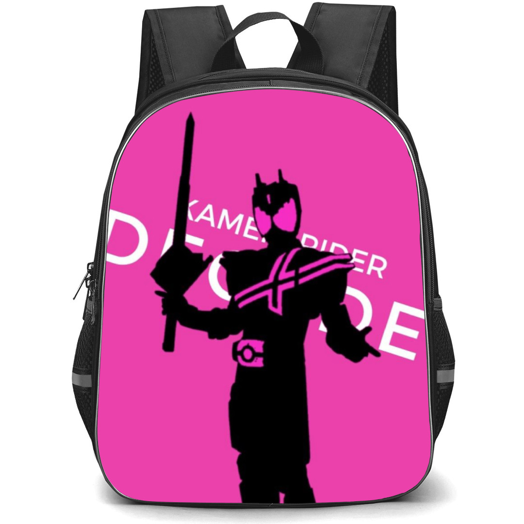 Kamen Rider Decade Backpack StudentPack - Decade Silhouette Portrait In Pink Background