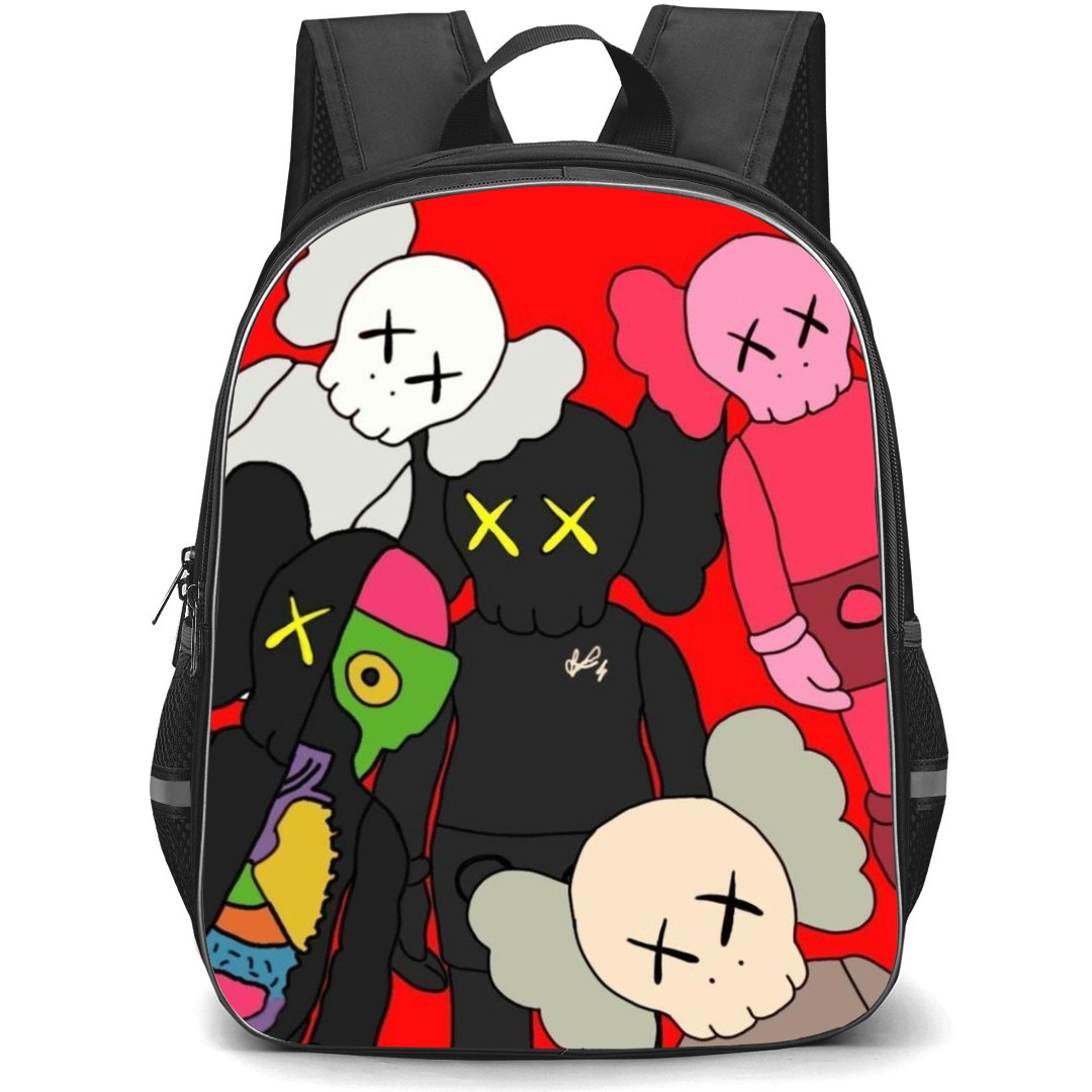 Kaws School Backpack StudentPack - Kaws Companions Red Background