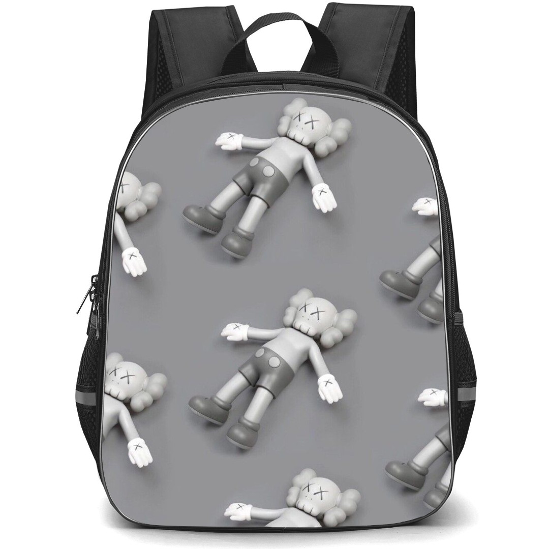 Kaws School Backpack StudentPack - Gray Lying Down Pattern Art