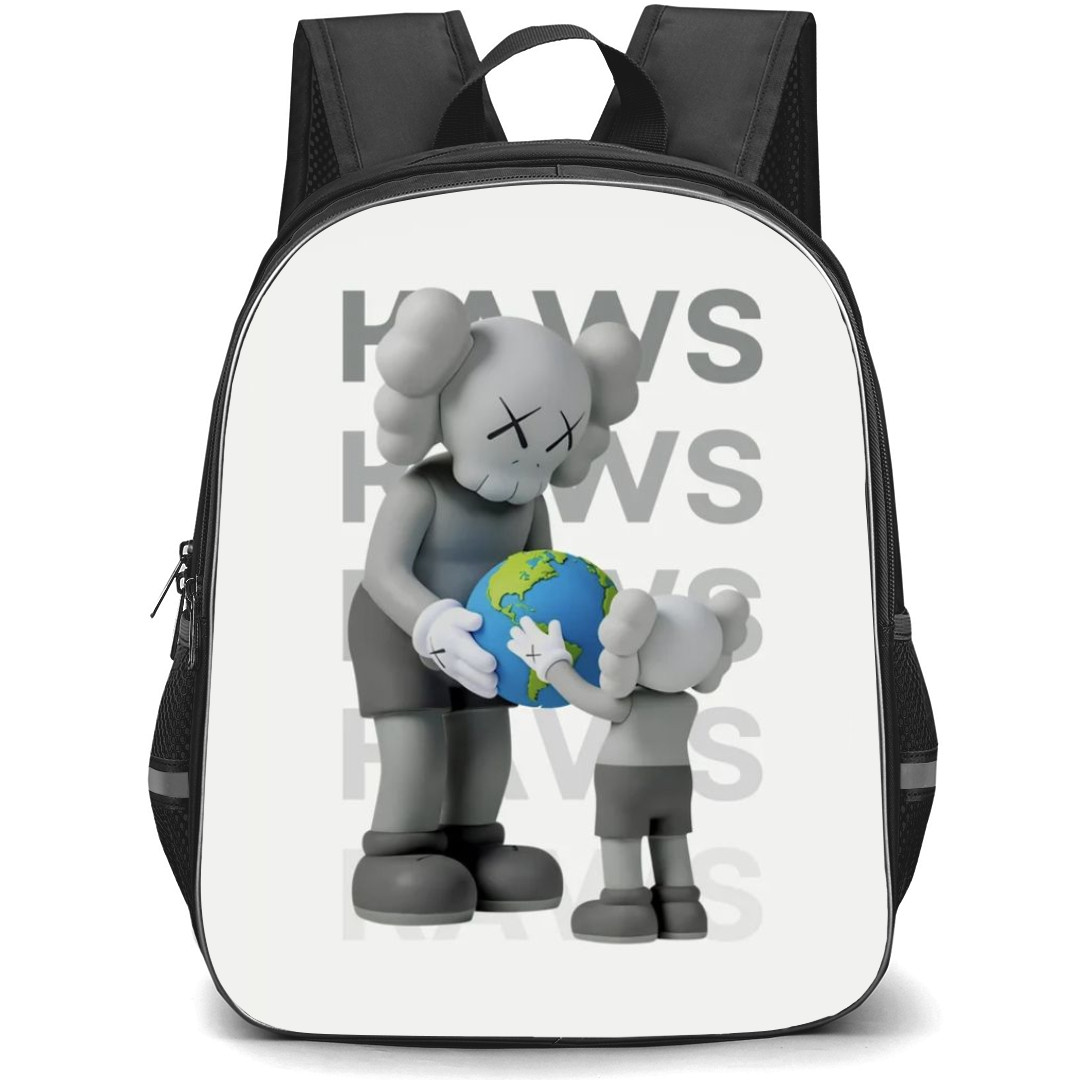 Kaws School Backpack StudentPack - Holding Earth Kaws Pattern Art Background