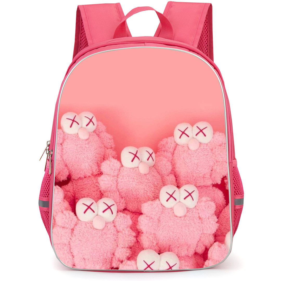 Kaws Backpack StudentPack - Kaws Plush Pink Dolls On Pink Background