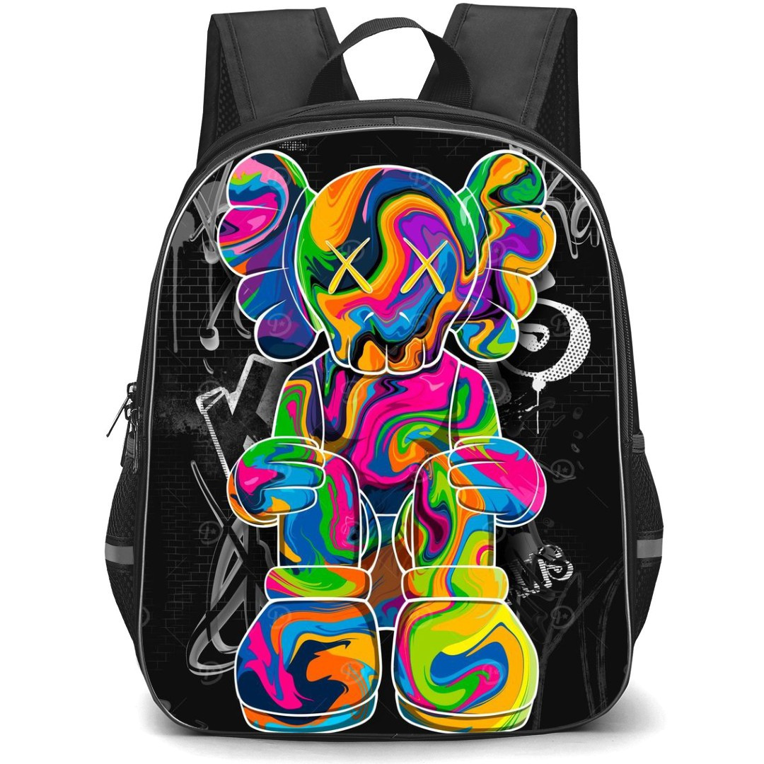 Kaws School Backpack StudentPack - Pop Art Graffiti Background
