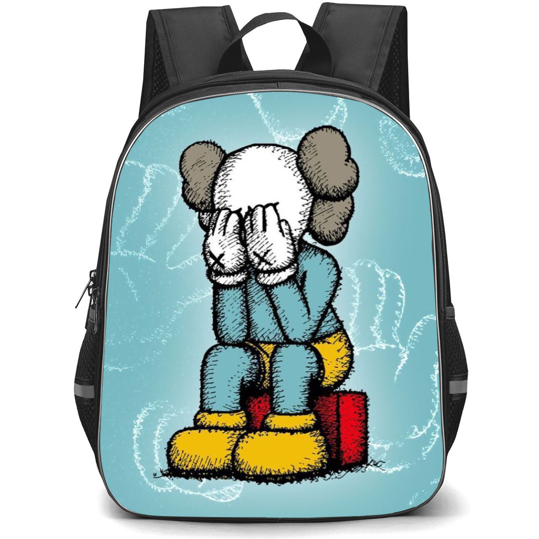 Kaws Backpack StudentPack - Kaws Sad Retro Cartoon Poster