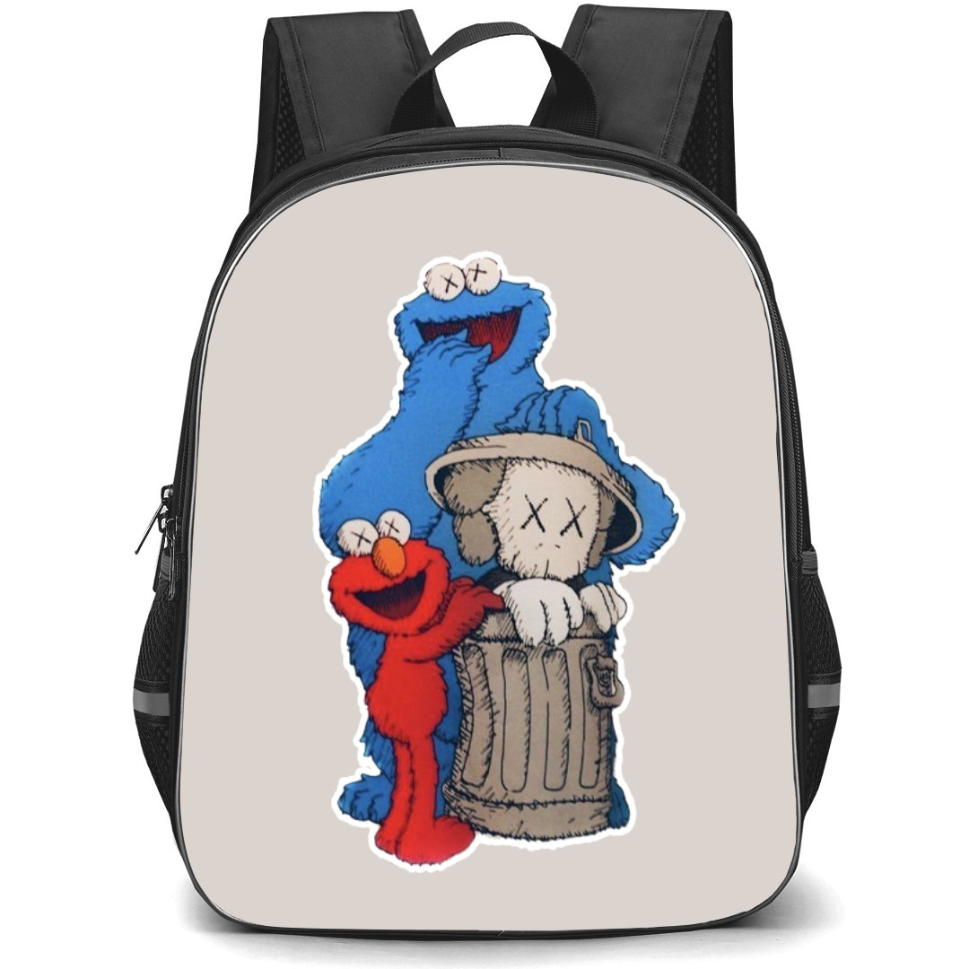 Kaws Backpack StudentPack - Kaws Styled Sesame Street Characters Sticker