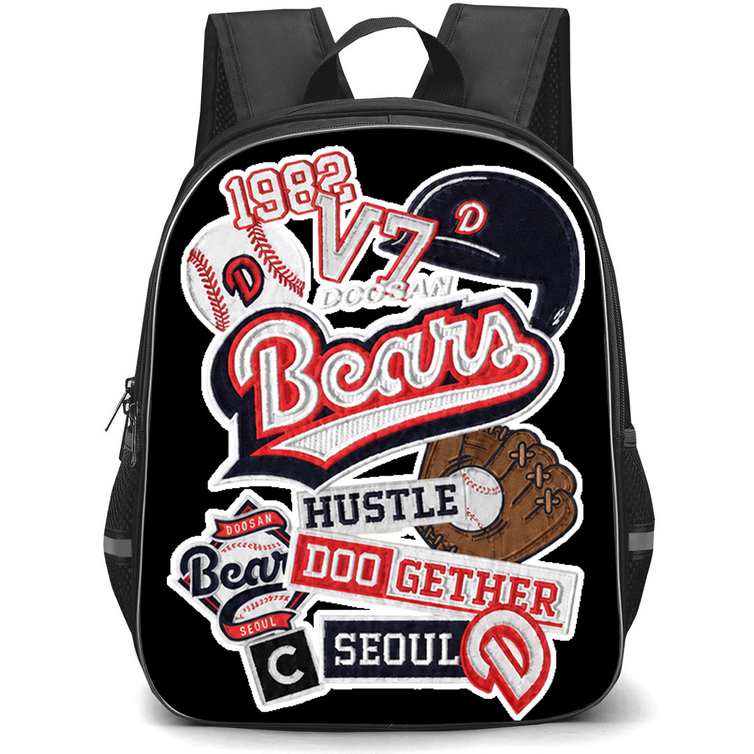 KBO Doosan Bears Backpack School Bag StudentPack - Doosan Bears Vintage Logo Collage Poster