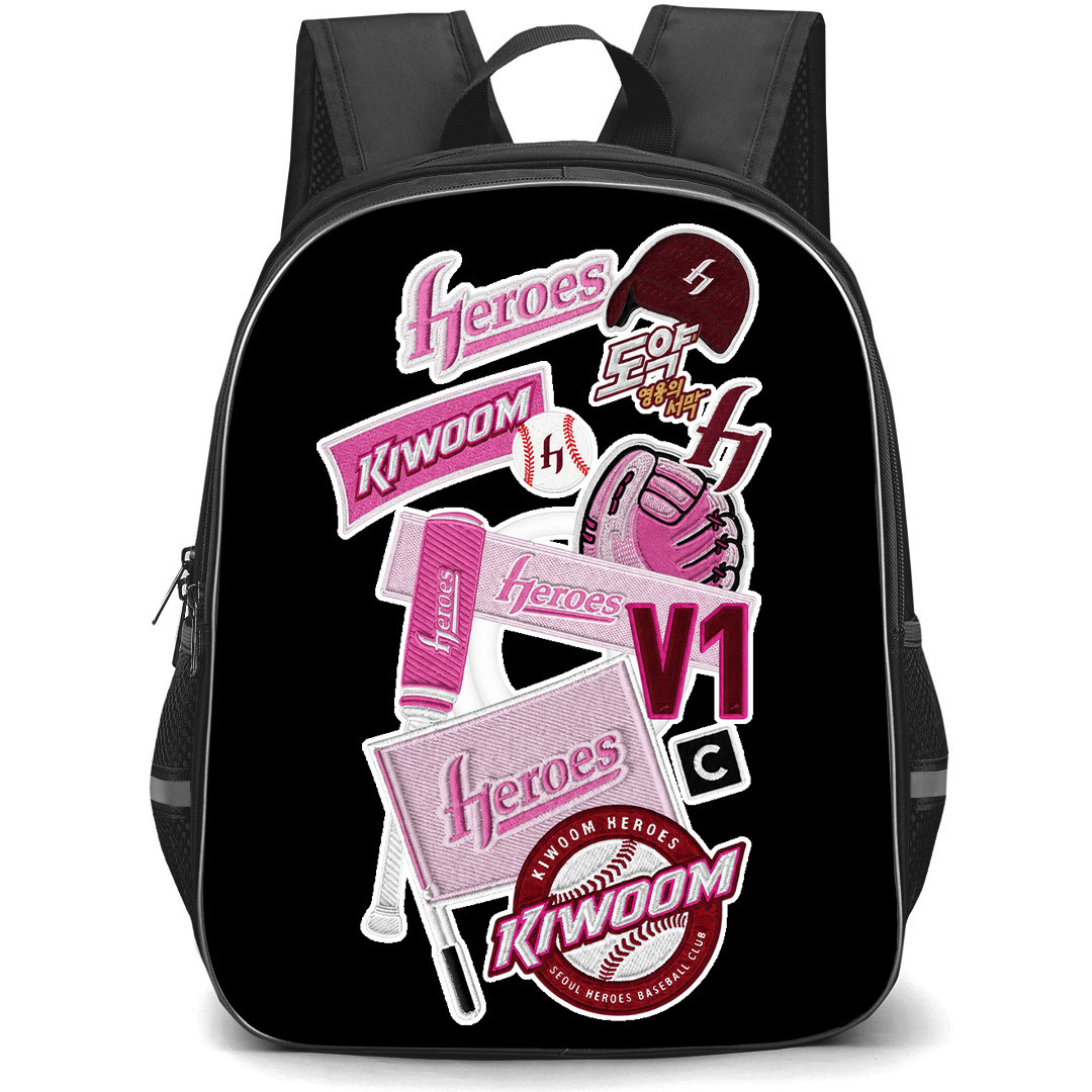 KBO Kiwoom Heroes Backpack School Bag StudentPack - Kiwoom Heroes Vintage Patch Collage Poster