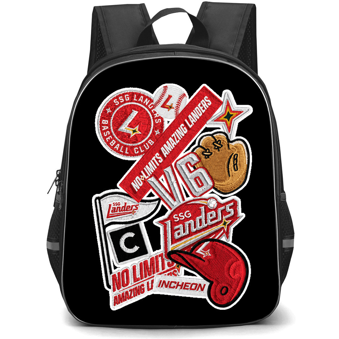 KBO SSG Landers Backpack School Bag StudentPack - SSG Landers Vintage Patch Collage Poster