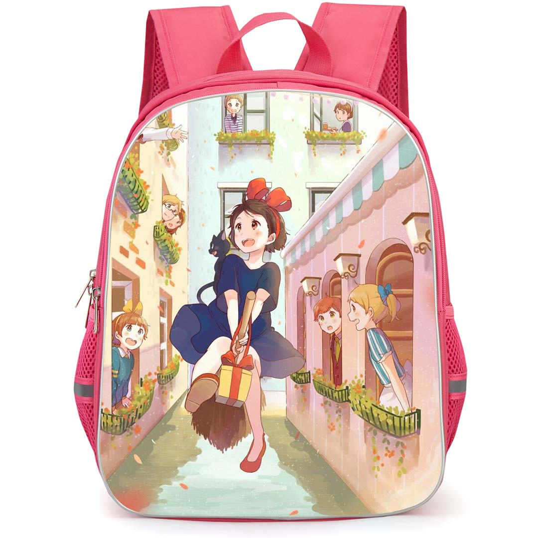Kiki's Delivery Service Kiki Backpack StudentPack - Kiki Flying With BoomStick And Delivery In Her Village Poster
