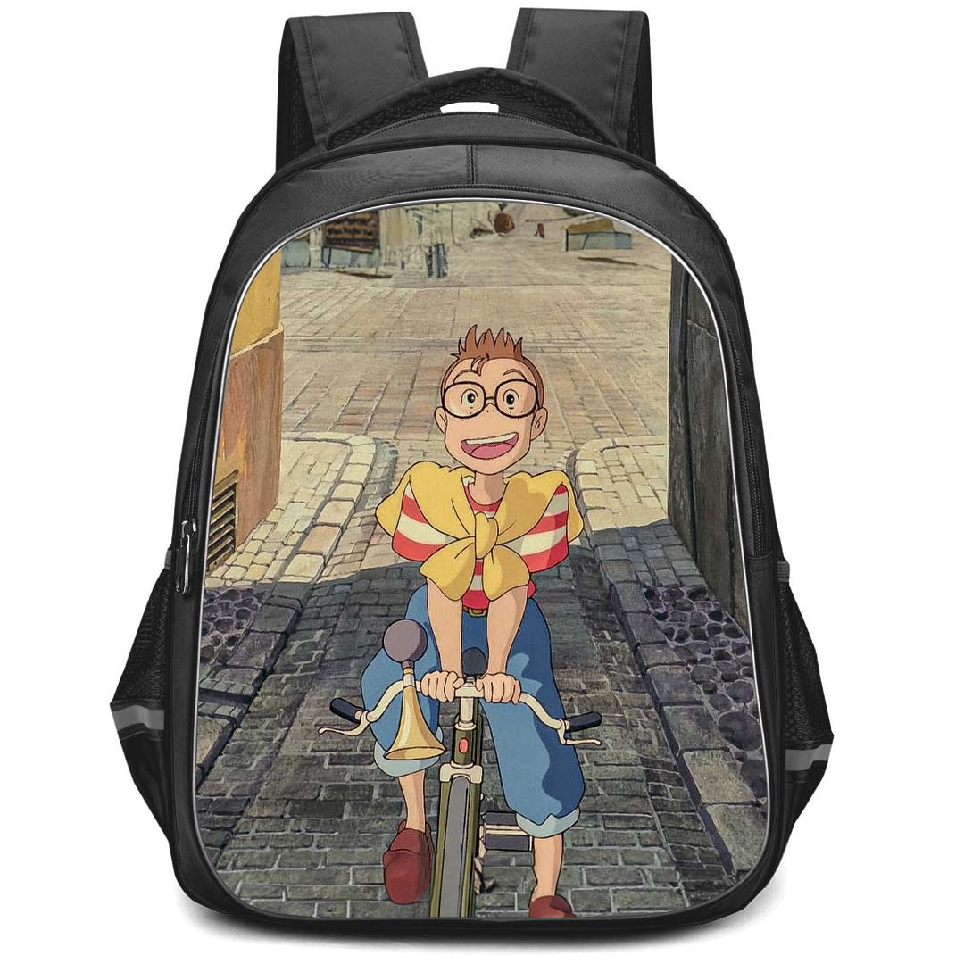 Kiki's Delivery Service Tombo Backpack StudentPack - Tombo Sitting On Bicycle Cartoon Art Poster
