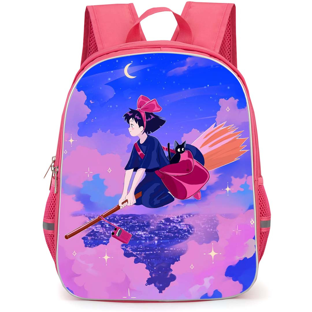 Kiki's Delivery Service Backpack StudentPack - Kiki's Delivery Service Kiki And Jiji Flying On BoomStick Poster