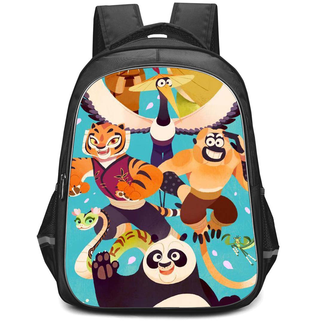 Kung Fu Panda Backpack StudentPack - Kung Fu Panda Character On Cyan Background