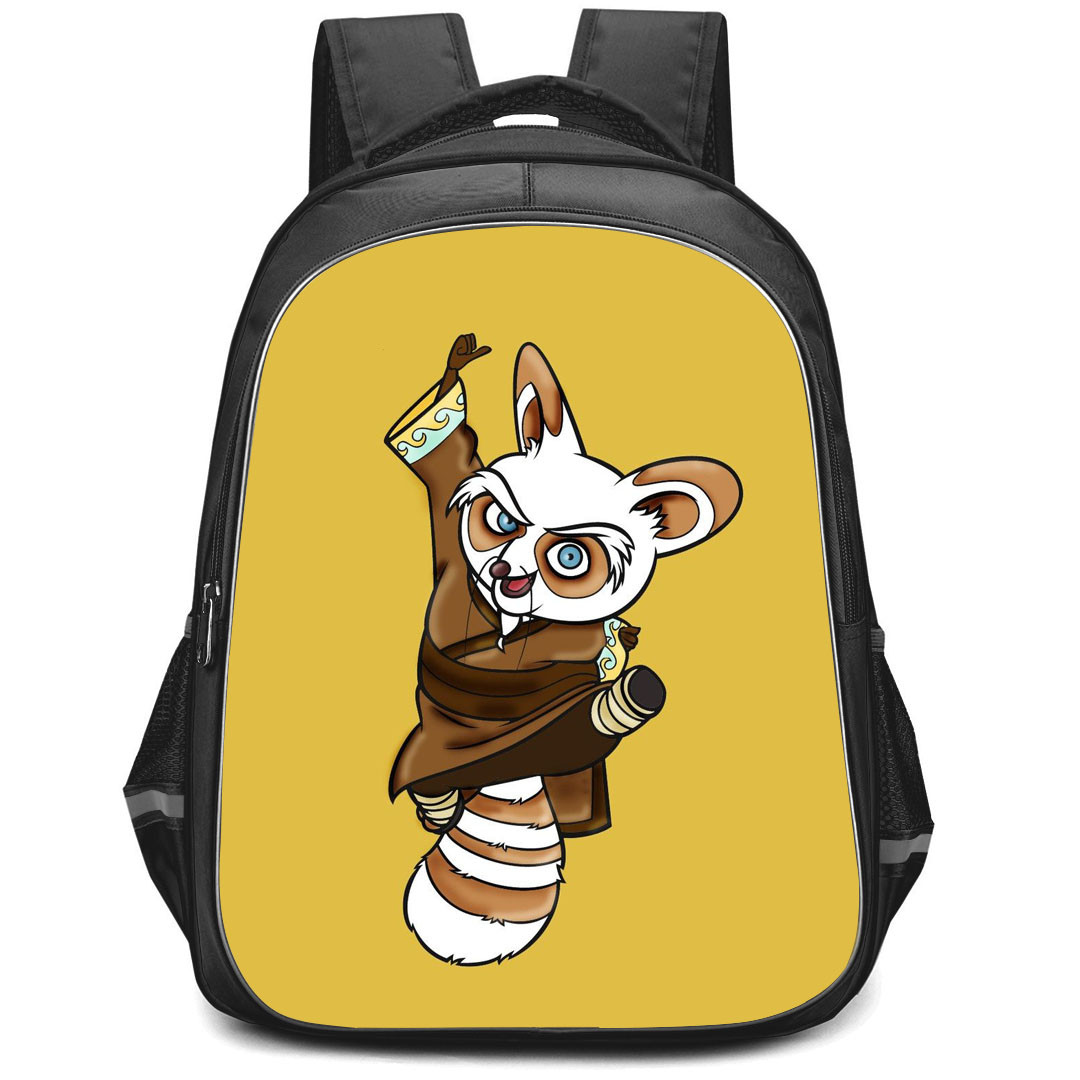 Kung Fu Panda Master Shifu Backpack StudentPack - Master Shifu Illustration Art On Yellow Background
