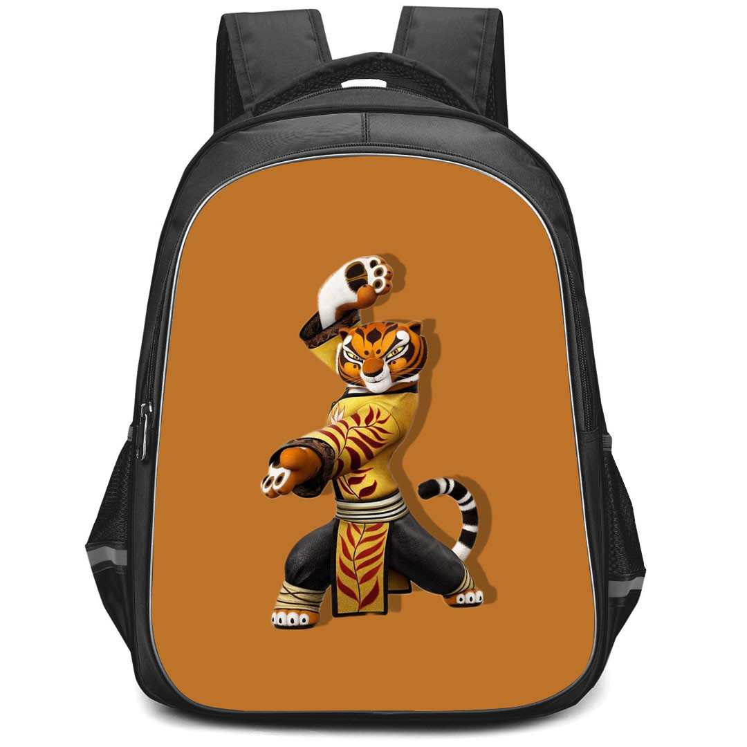 Kung Fu Panda Tigress Backpack StudentPack - Tigress Signature Posture On Brown Background