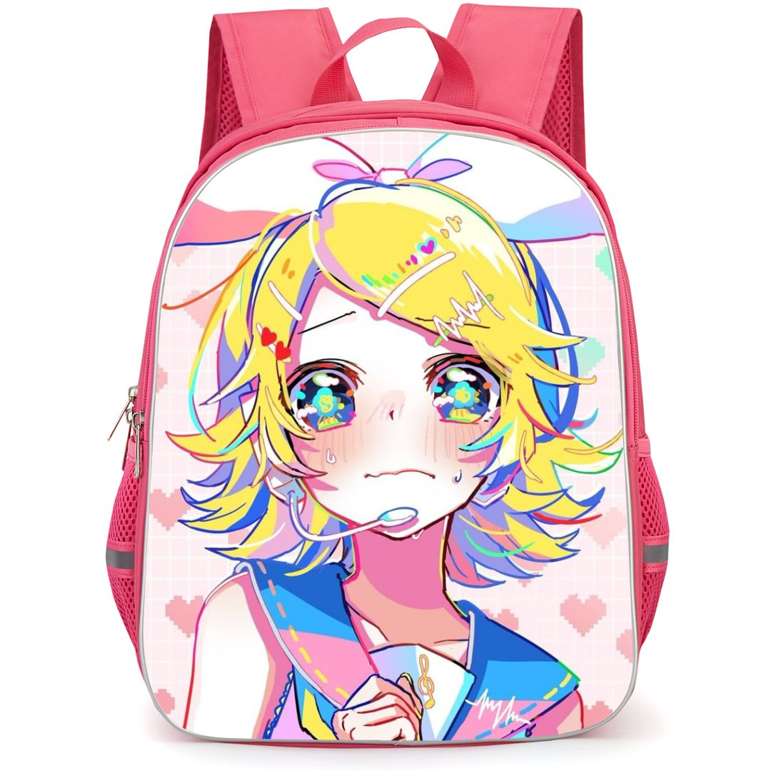 Kagamine Rin & Len Backpack StudentPack - Kagamine Rin & Len Kagamine Rin Portrait Pink Background