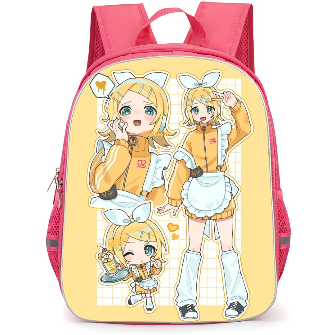 Kagamine Rin & Len Backpack StudentPack - Kagamine Rin & Len Kagamine Rin Sticker Art Collage