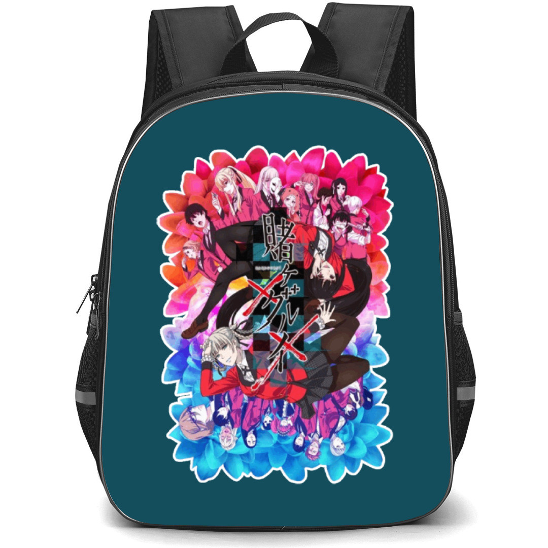 Kakegurui Backpack StudentPack - Characters Pink and Blue Petals Background