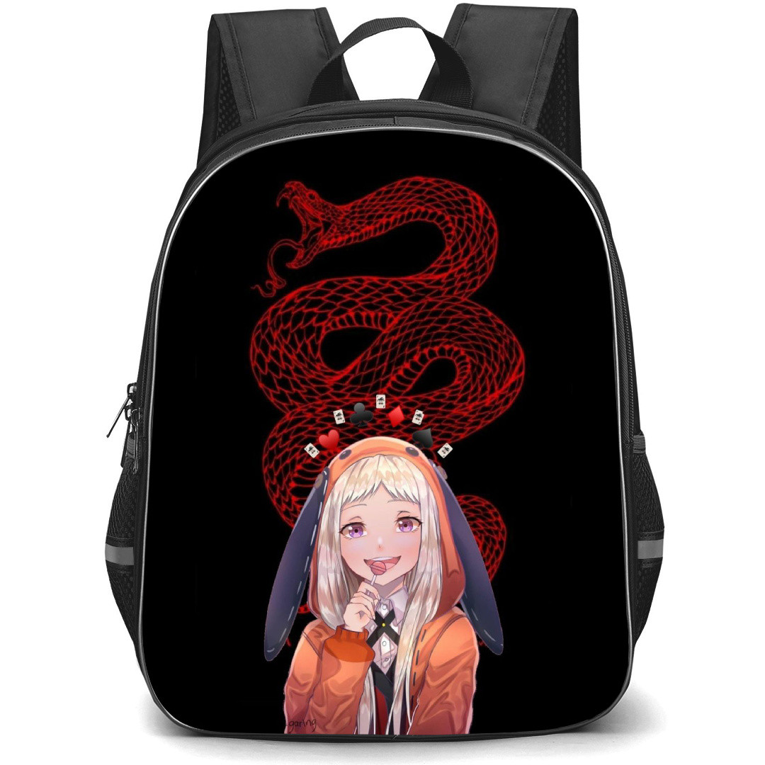Kakegurui Runa Yomozuki Backpack StudentPack - Runa Yomozuki Lolipop Snake Background
